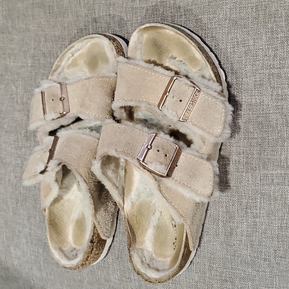 Birkenstock Arizona woman's tan double straps sandals Suze 37 us 6 - Picture 2 of 13